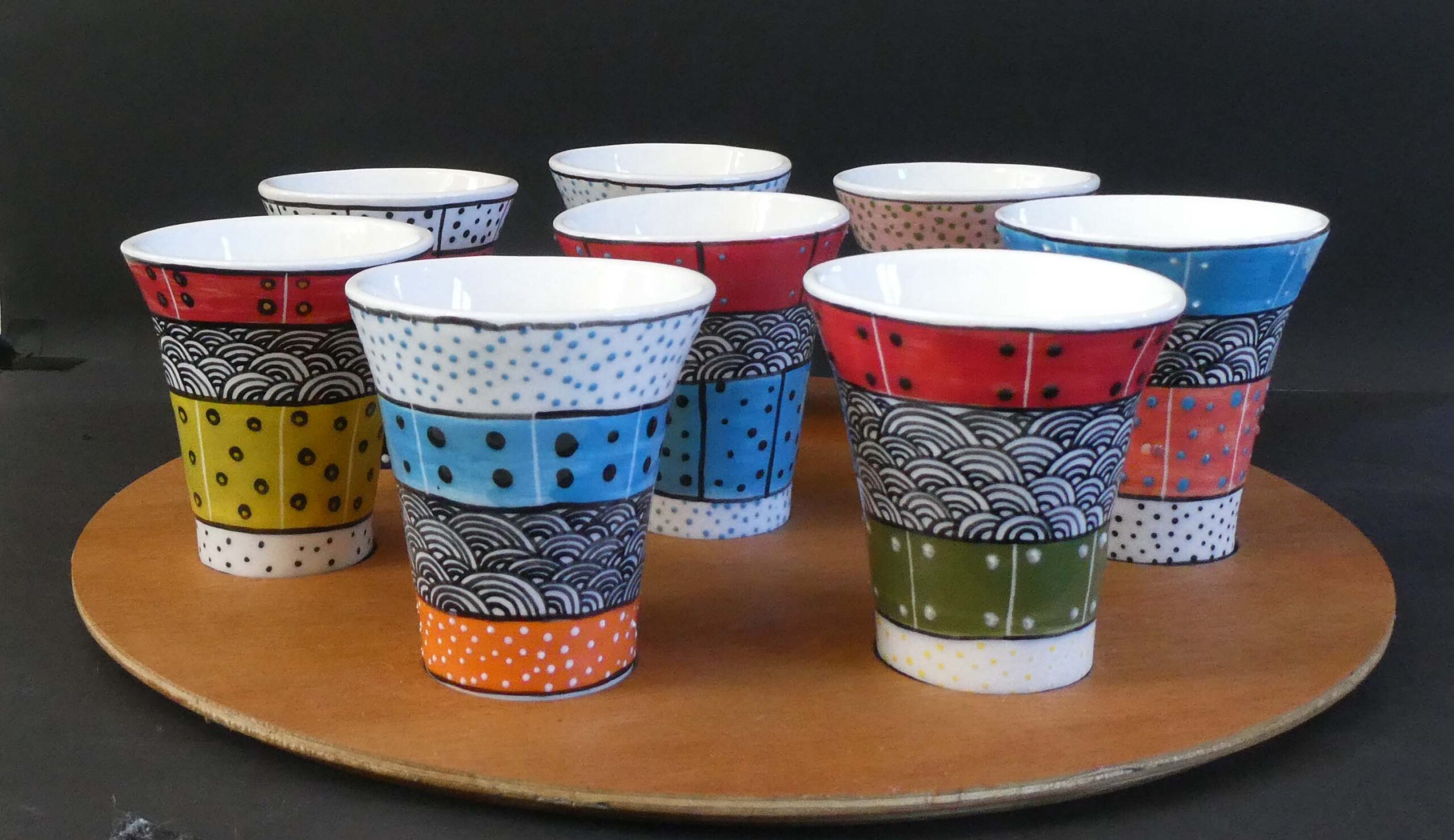 Pottery Class Colourful Decoration on Greenware by using Underglazes