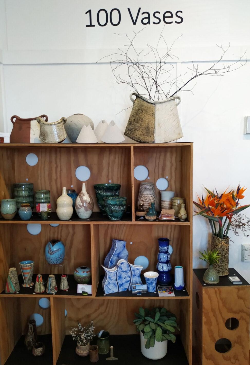 The picture shows one shelf, including my vases